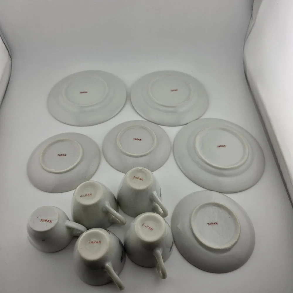 Vintage Porcelain Miniature‎ Tea Set 11pc Made in Japan Incomplete